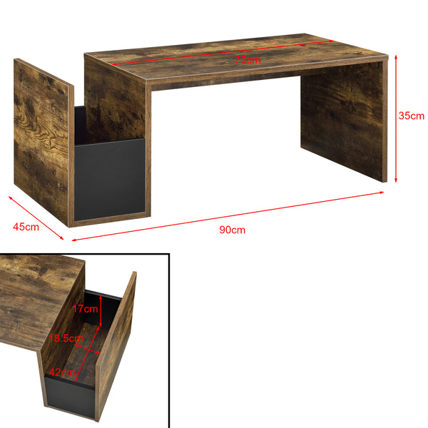Mesa de centro Bollnäs 90x45x35 cm con compartimento de almacenamiento varios colores en.casa