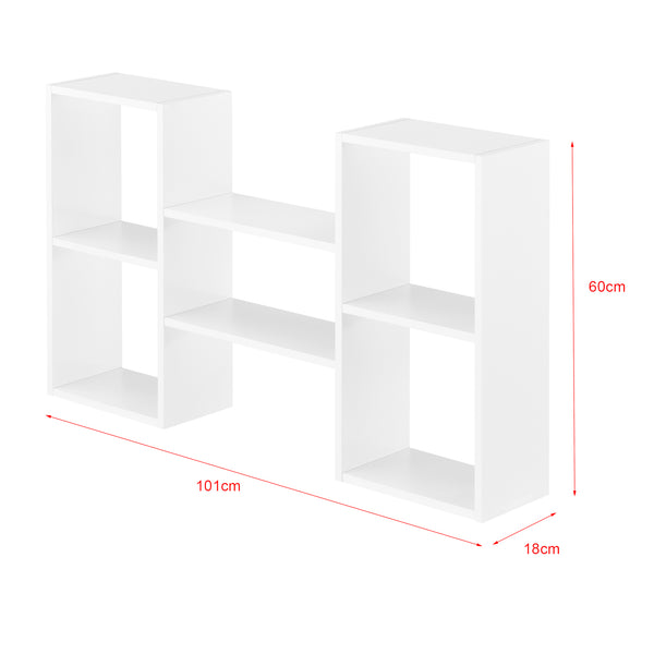 Estantería de pared Lillesand con 5 estantes 101x18x60 cm Blanco [en.casa]
