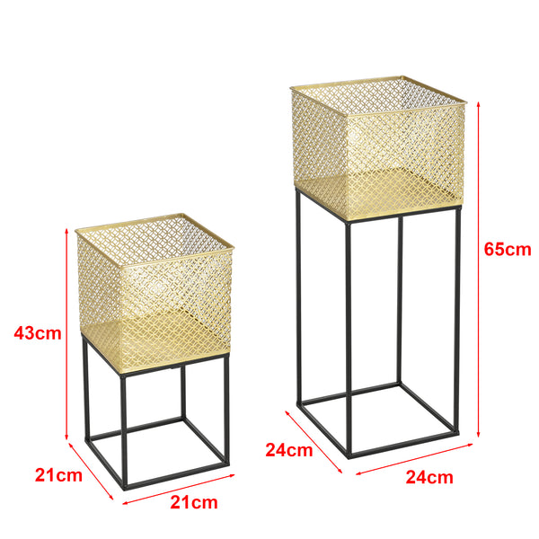 Soporte para plantas Juprelle juego de 2 dorado-negro en.casa