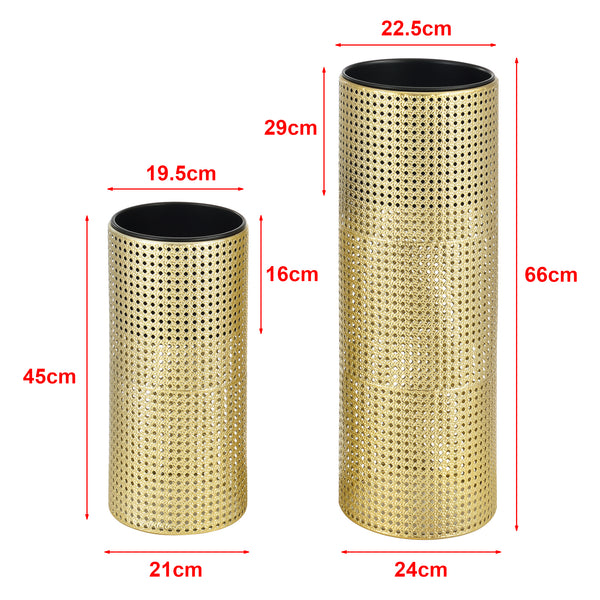 Soporte para flores Lieja Juego de 2 Negro/Dorado en.casa