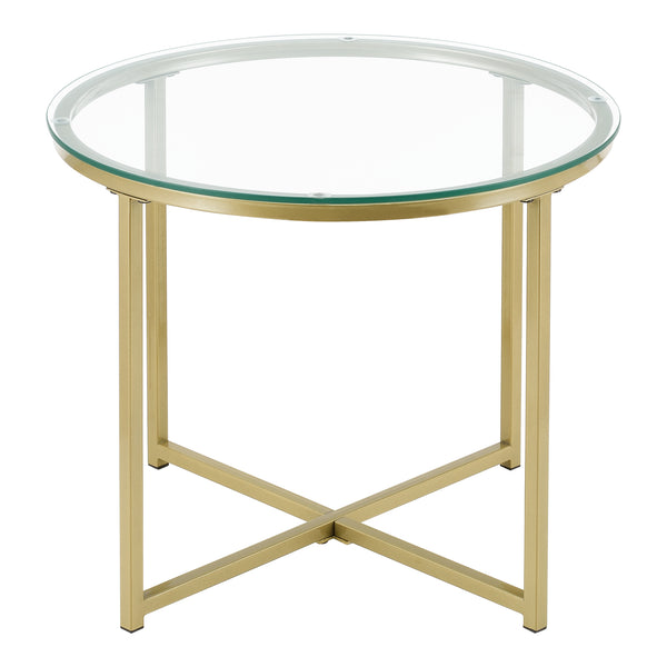 Mesa auxiliar Alavieska estructura de acero 50 x 42 cm Oro en.casa