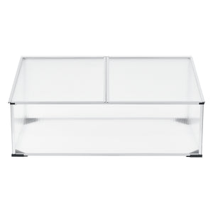 Cajón de cultivo Hoorn con techo dividido 100x60x40 cm aluminio policarbonato en.casa
