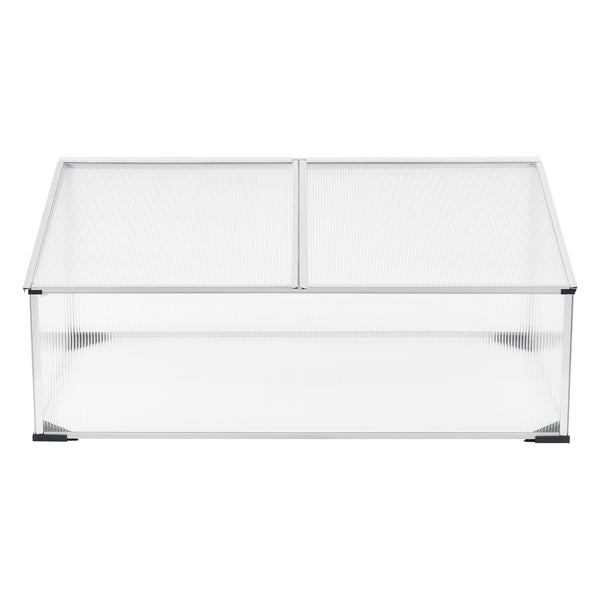 Cajón de cultivo Hoorn con techo dividido 100x60x40 cm aluminio policarbonato en.casa