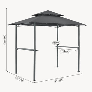 Gazebo del Pabellón para la Barbacoa Parga 250 x 241 x 151 cm Gris Antracita [en.casa]®
