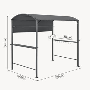 Gazebo del Pabellón para la Barbacoa Pyrgos 215 x 220 x 140 cm Gris oscuro [en.casa]