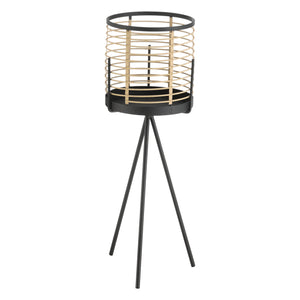 Soporte para plantas Lasne juego de 2 metal negro beige en.casa