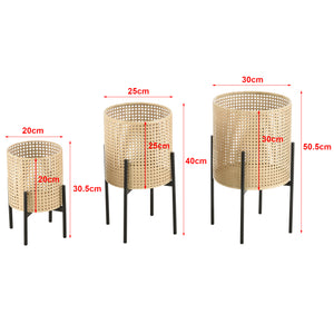 Soporte para plantas Walhain juego de 3 negro color arena en.casa