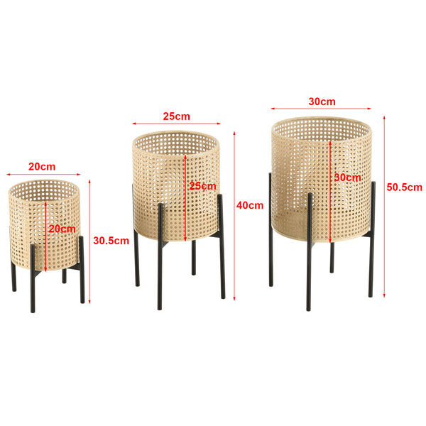 Soporte para plantas Walhain juego de 3 negro color arena en.casa