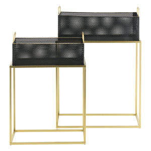 Soporte para plantas Jurbise juego de 2 piezas color latón/negro en.casa