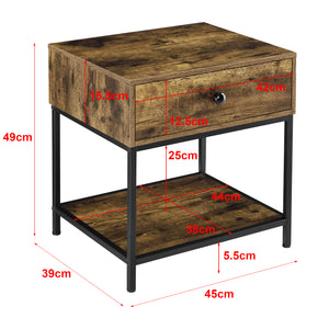 Mesa auxiliar Bjuv 45x39x49cm Tono de madera oscura en.casa
