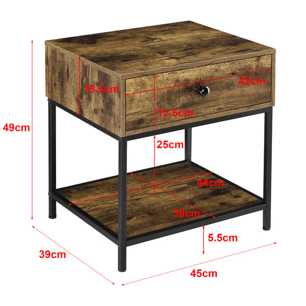 Mesa auxiliar Bjuv 45x39x49cm Tono de madera oscura en.casa