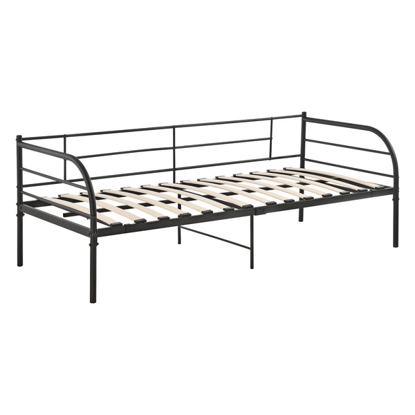 Cama de metal Falun 90x200 cm hasta 150 kg Negro en.casa