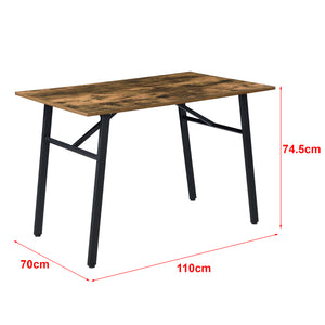 Mesa de comedor Flatanger 110x70x75cm para 4 personas Tono de madera oscura [en.casa]