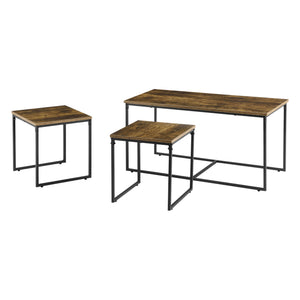 Conjunto de mesa Haparanda 3 piezas Tono oscuro de madera [en.casa]