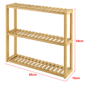 Estantería de bambú Örnsköldsvik 60x15x54cm Madera natural [en.casa]