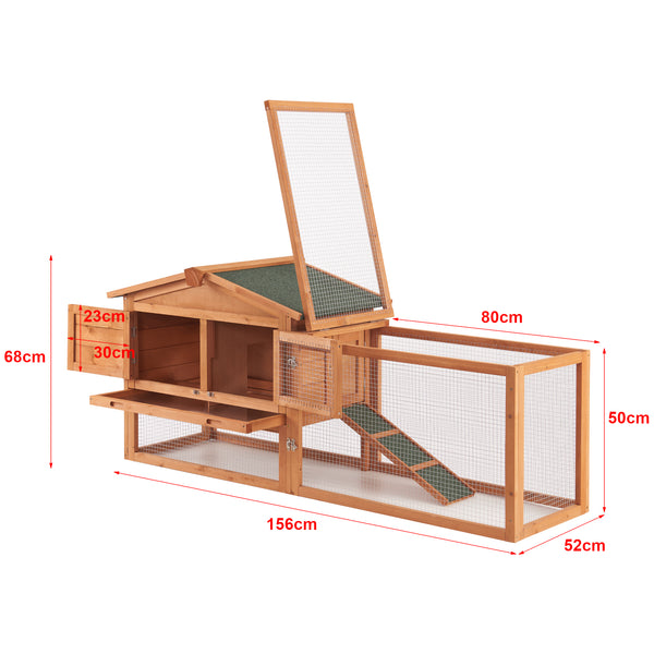 Casa de conejos Oberursel 68x156x52cm madera de abeto [en.casa]