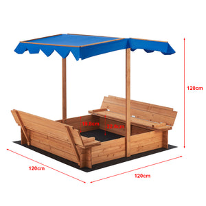 Caja de arena Kellenhusen con techo 120x120x120cm [en.casa]