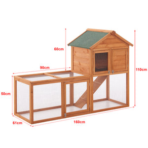 Casa para conejos Kelkheim 110x160x61cm madera de abeto [en.casa]