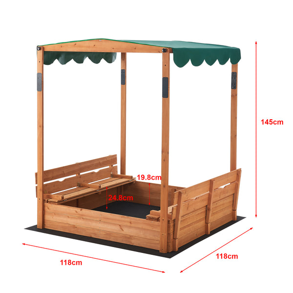 Caja de arena Pitsunda con techo ajustable en altura 145x118x118cm [en.casa]