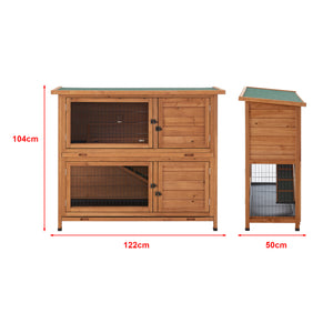 Casa de conejos Falkenau Recinto para animales pequeños 104x122x50cm Madera de abeto [en.casa]