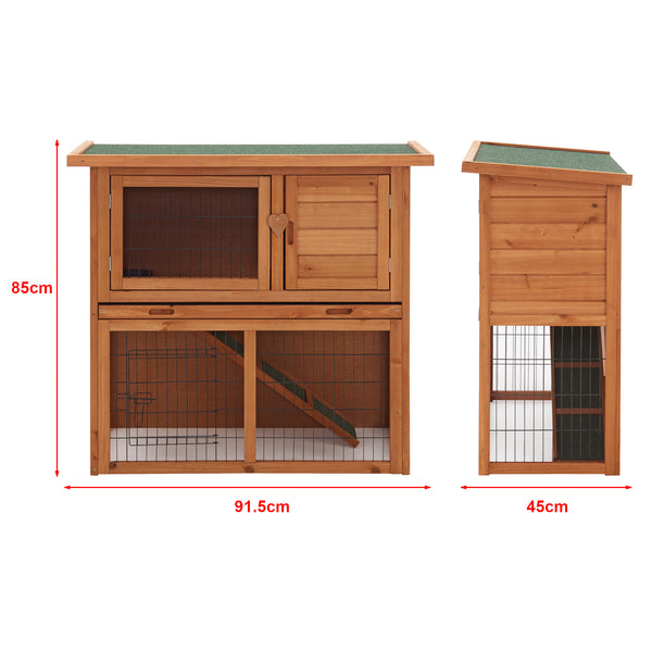 Casa para conejos Nidda 85x91,5x45cm madera de abeto [en.casa]