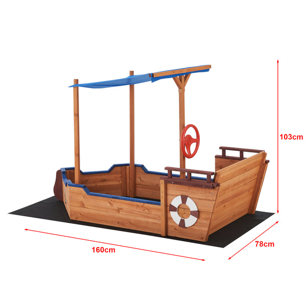 Caja de arena Grömitz barco de vela 103x160x78cm [en.casa]