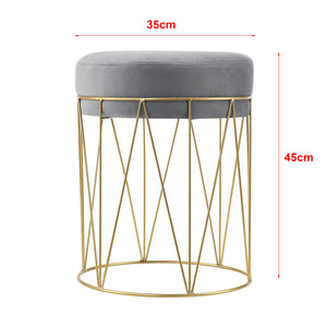 Taburete Melsele hasta aprox. 100 kg Gris/Color latón [en.casa]