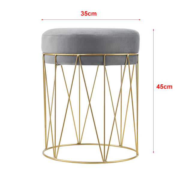 Taburete Melsele hasta aprox. 100 kg Gris/Color latón [en.casa]