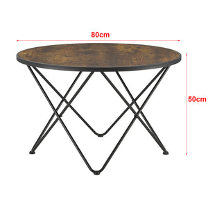 Mesa de centro Goskamark 80x50 cm estructura de acero tono de madera oscura [en.casa]