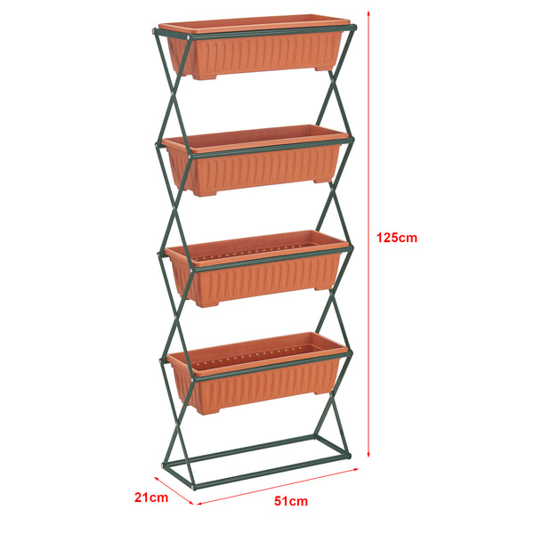 Huerto vertical Veenendaal 51x21x125 cm de 4 niveles [en.casa]