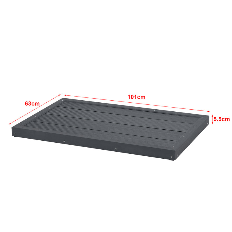 Esquema acotado Placa base WPC Nürtingen para ducha solar 101x63x5,5cm [en.casa]