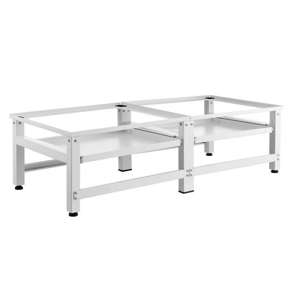 Base para lavadora doble Bothel con estantes 150 kg Blanco [en.casa]