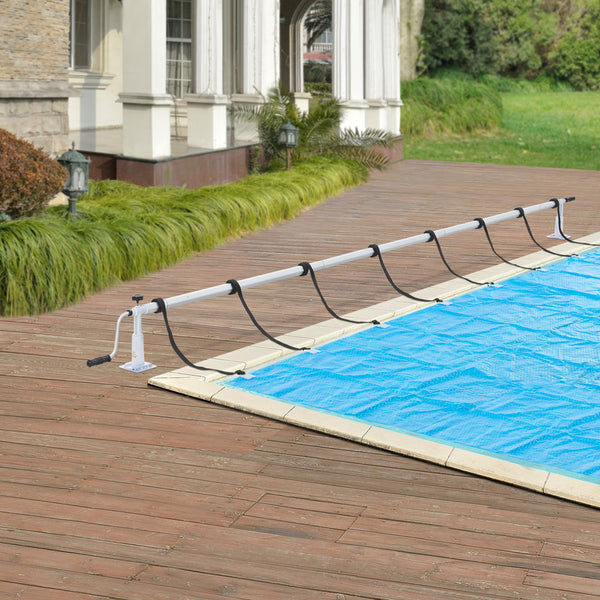 Dispositivo enrollador para piscina Oliveti con deslizadores de aluminio [en.casa]