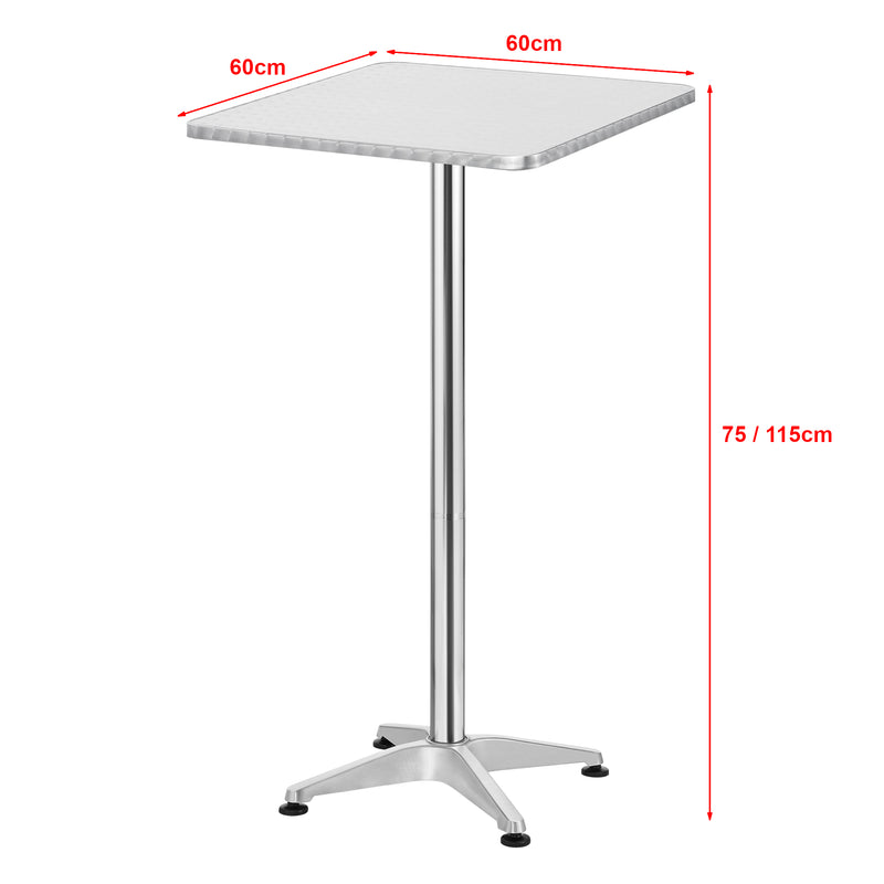 Esquema acotado Mesa de bar y bistró Järpen Ajustable en altura Cuadrada [en.casa]