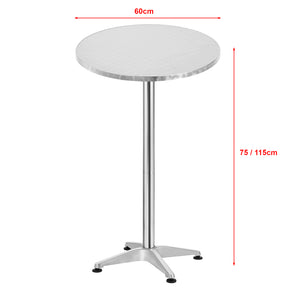 Mesa de bar y bistró Avesta Ajustable en altura Redonda [en.casa]