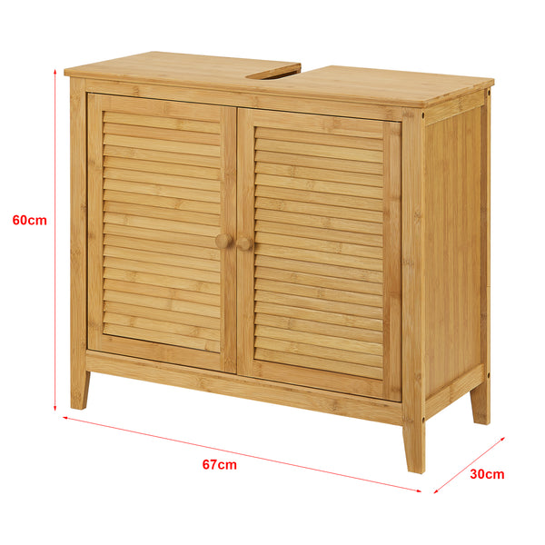 Mueble bajo lavabo de bambú Värmdö 60x67x30cm [en.casa]