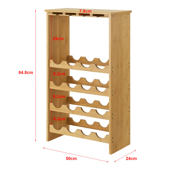 Estantería para vino de bambú Fetlar 84,8 x 50 x 24 cm [en.casa]