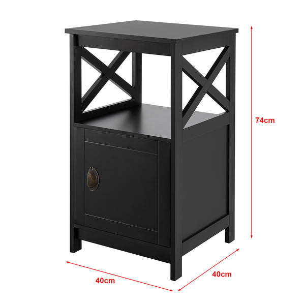 Mesa auxiliar Utajärvi Mesa de café 74x40x40cm Mesa de centro negra [en.casa]