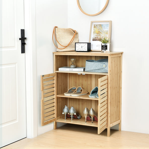 Armario de baño de bambú Eslöv 81x65,5x31 cm [en.casa]