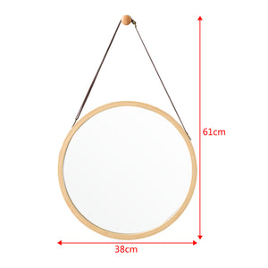 Espejo de pared de bambú Bykle redondo 38 cm [en.casa]