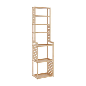 Mueble columna de baño Forssa de 7 niveles bambú 165 x 42 x 28 cm natural [en.casa]