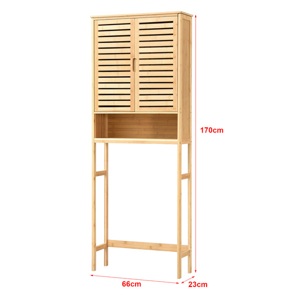 Armario de baño Geta 170 x 66 x 23 cm Bambú [en.casa]