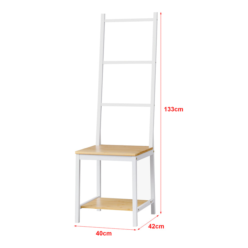 Esquema acotado Mayordomo Juuka 133x40x42 cm Silla para ropa Bambú [en.casa]