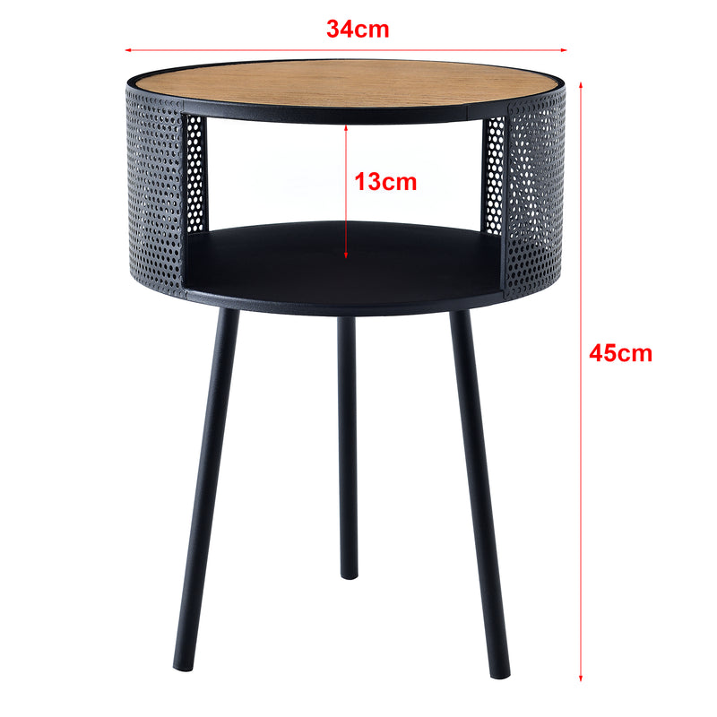 Esquema acotado Mesa auxiliar Bjørnsund redonda de 34 cm de ancho [en.casa]