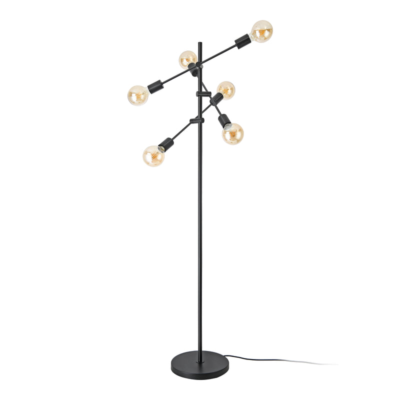 Esquema acotado Lámpara de pie Craigavon 154cm x 28cm Negro [lux.pro]