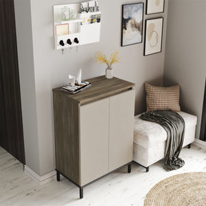 Zapatero Lieksa con 3 estantes 85,5x60x35,5 cm roble gris [en.casa]