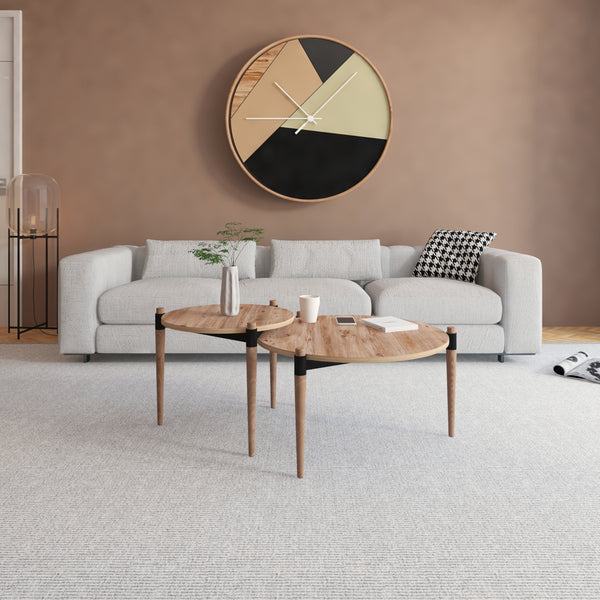 Mesa de centro Kristinestad con 2 tableros de mesa Natur [en.casa]
