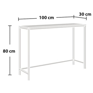 Mesa consola Kronoby 80 x 100 x 30 cm Negro/Aspecto madera [en.casa] TR