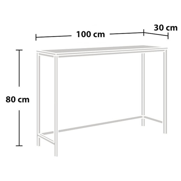 Mesa consola Kronoby 80 x 100 x 30 cm Negro/Aspecto madera [en.casa] TR