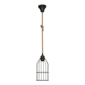 Lámpara colgante Ashford 24x14 cm 1 llama Negro/Color yute [lux.pro]